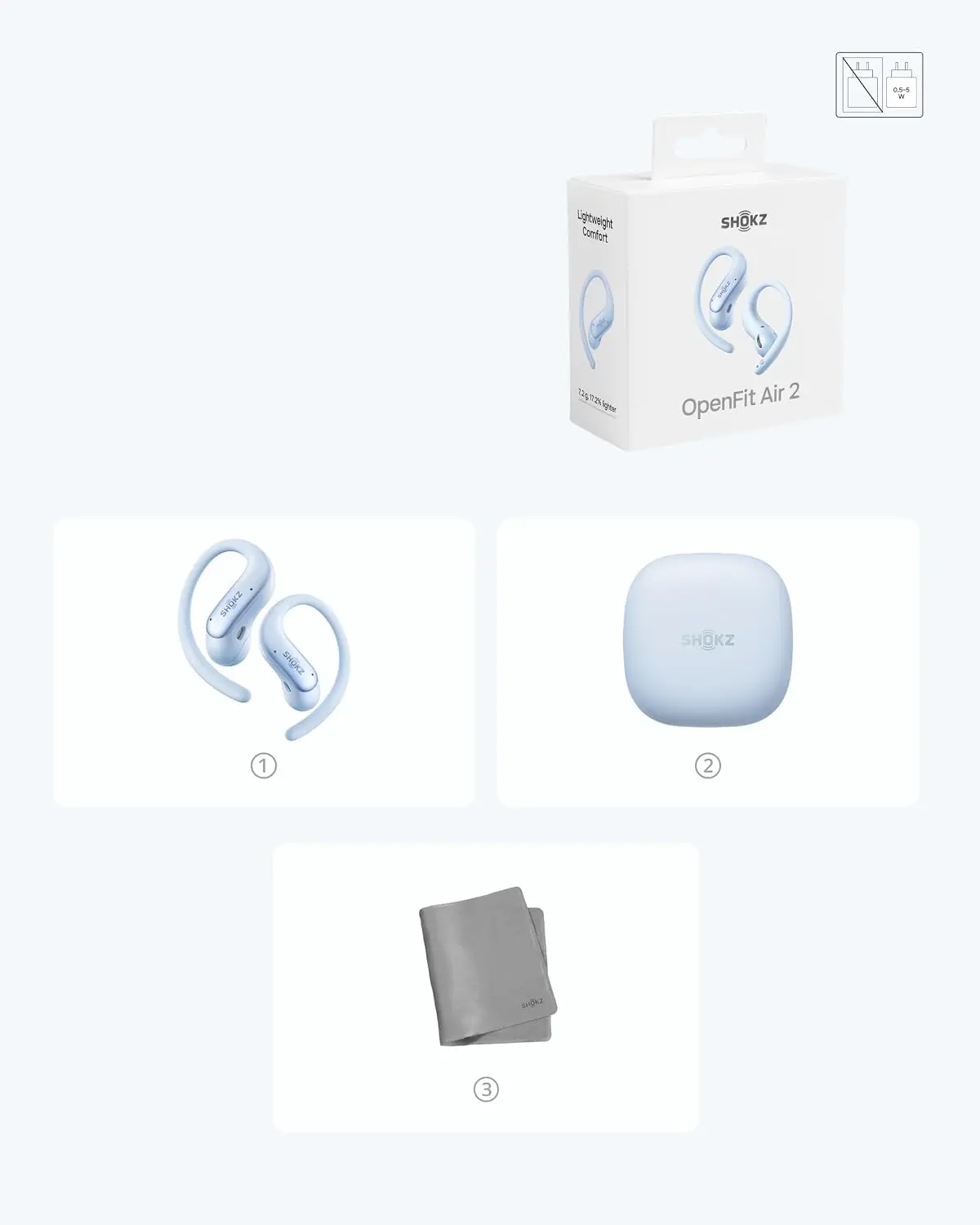 Zawartość opakowania Shokz OpenFit Air 2
